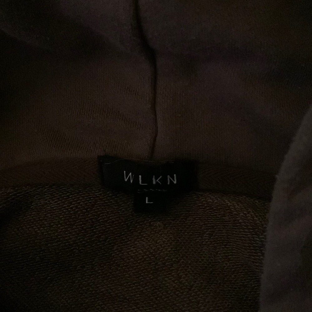 brown WLKN hoodie, size mens Large
